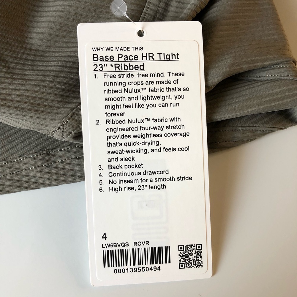 *LULULEMON BASE PACE High Rise Tight Ribbed 23” Leggings in color ROVR - Picture 5 of 6
